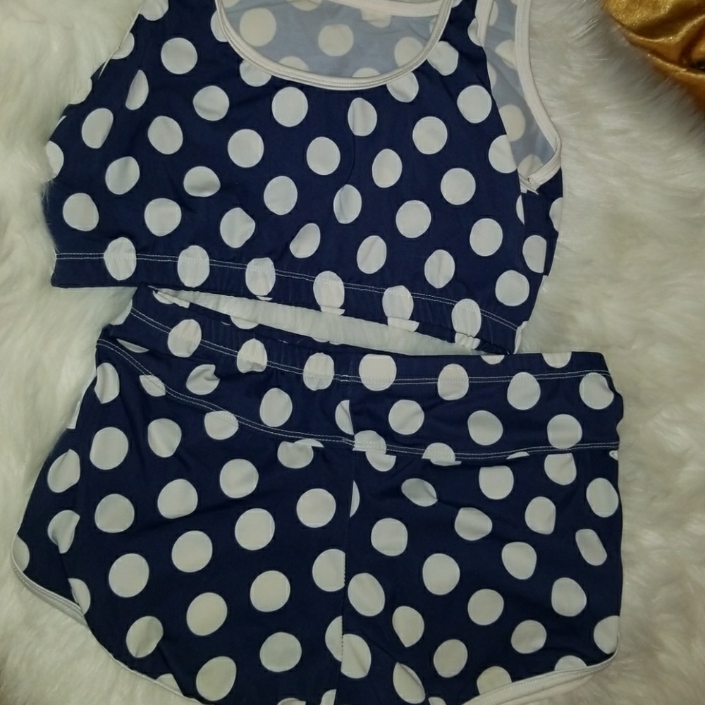 Size small custom made bikini Navy and white New